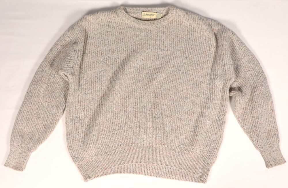 Vintage St Johns Bay Mens Made in USA Speckled Knit Sweater White Size XL